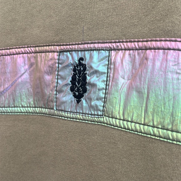 New!! Free people movement women's holographic half zip pullover sweatshirt - Picture 5 of 6